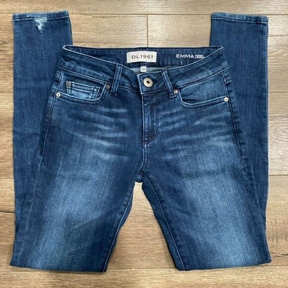 DL1961 'Emma Power Legging' Blue Stretch  Skinny Crop Jeans Sz. 24 - Picture 5 of 8